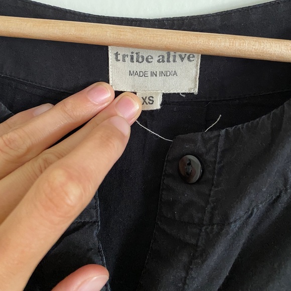 Tribe Alive Cotton Poplin Dress in Black size XS - Picture 4 of 5